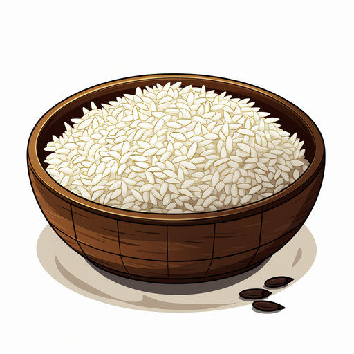 Rice clipart in the style of Chiaroscuro Art, on a white background