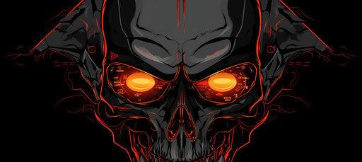 Skull with a creepy red eye on the forehead