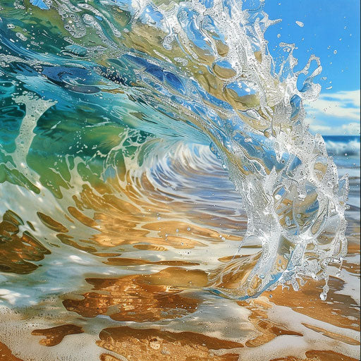 Wave rolling on the sandy shore of Bondi Beach