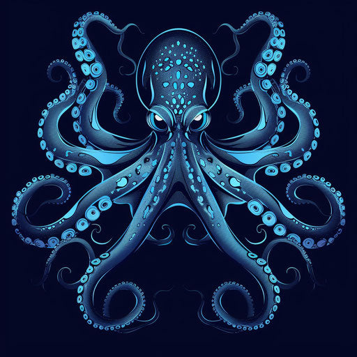 Stylized tattoo sketch of a venomous octopus