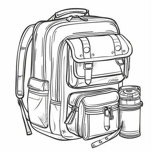 Backpack with lunchbox and thermos