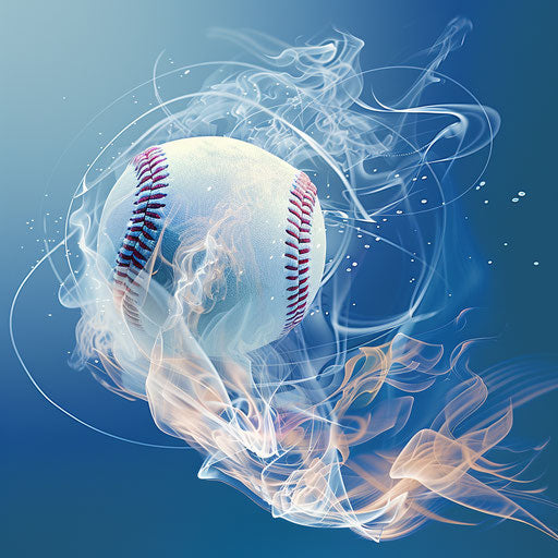 Realistic baseball clipart on flat indigo background