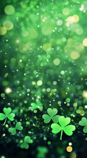 Sparkly and glittery phone background with shamrock 29:52