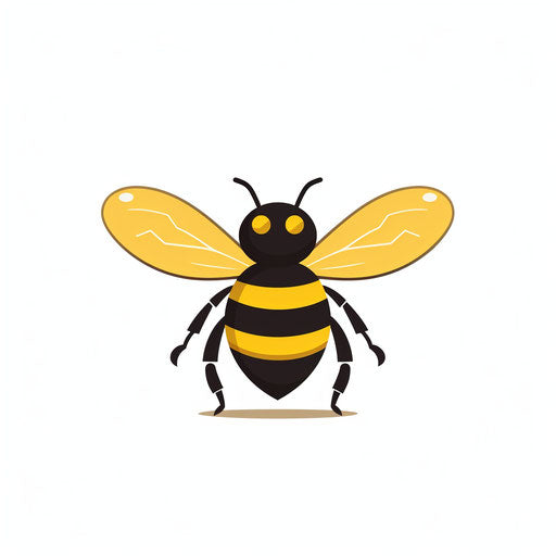 Bumblebee drawing in the minimalist style, on white background