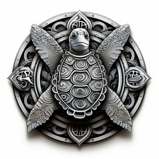 Tattooed turtle in a Hawaiian logo sticker