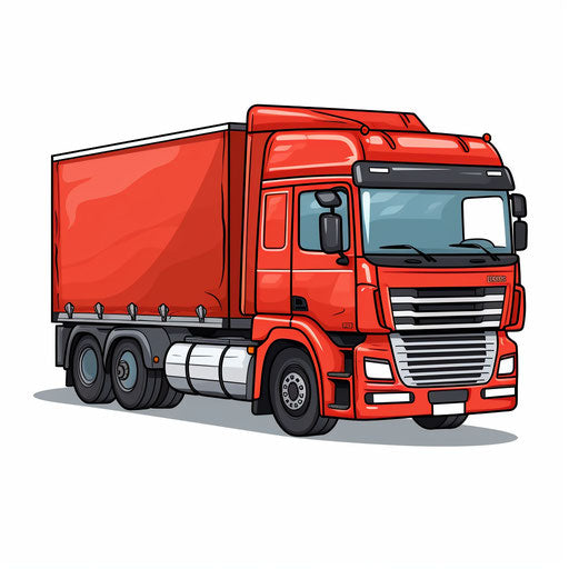Minimalist style lorry clipart, on white background