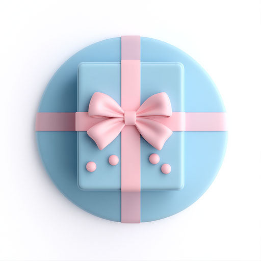 3D gift on flat white background, isolated clipart