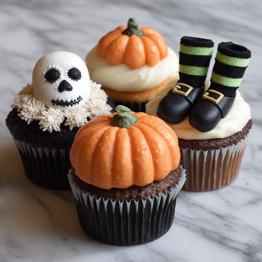 Cupcakes with unique and whimsical decorations