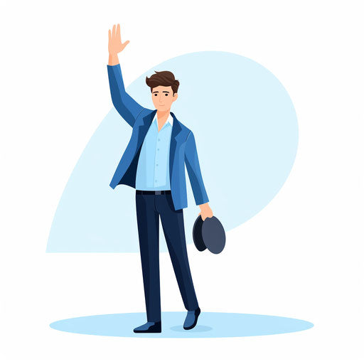 Goodbye clipart in Minimalist style, on white background