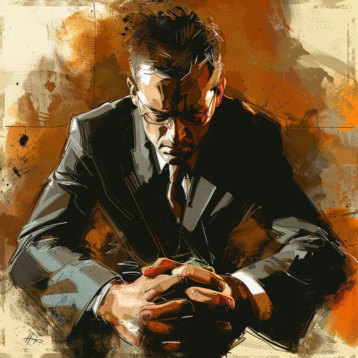 Determined businessman facing challenging times