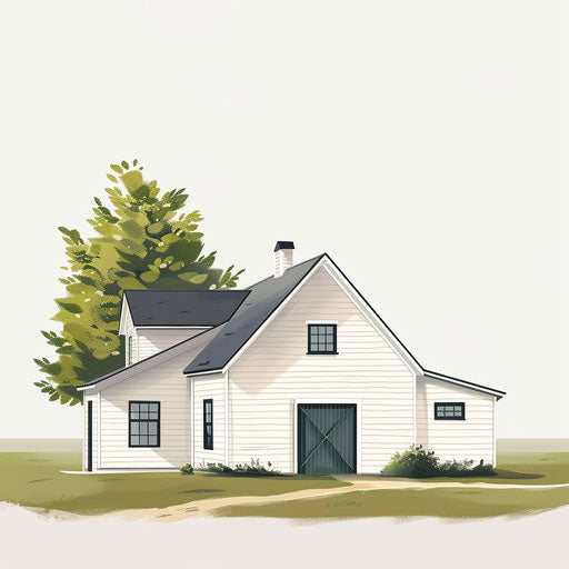 Country clipart in photo realistic style with white background