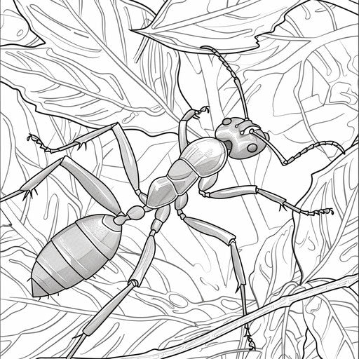 Worker ant carrying a leaf to the colony