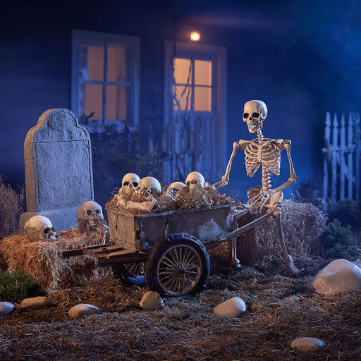 Festive Halloween Decoration with Skeleton and Bones
