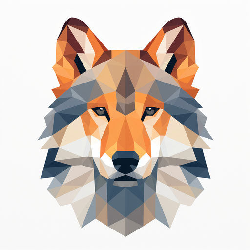 Minimalist wolf illustration on white background
