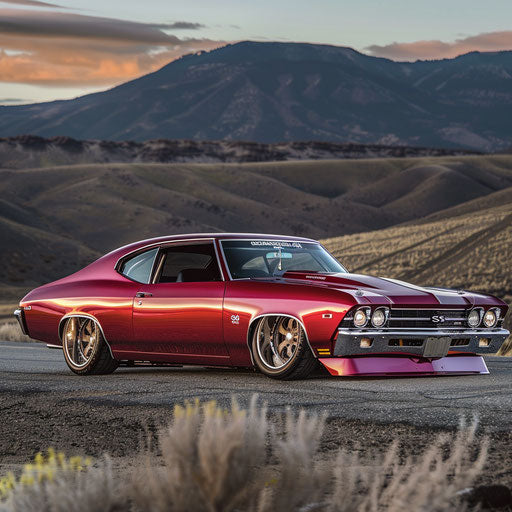 1969 Chevrolet Chevelle SS with transparent wheels and advanced suspension