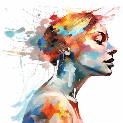 Mental illustration in the style of Oil painting, on a white background