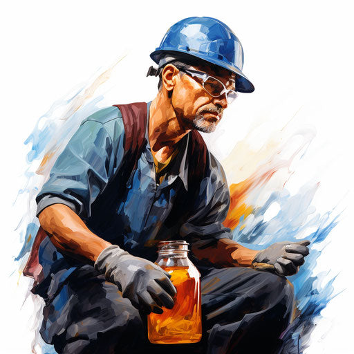 Illustration of jobs in the style of an oil painting on white background