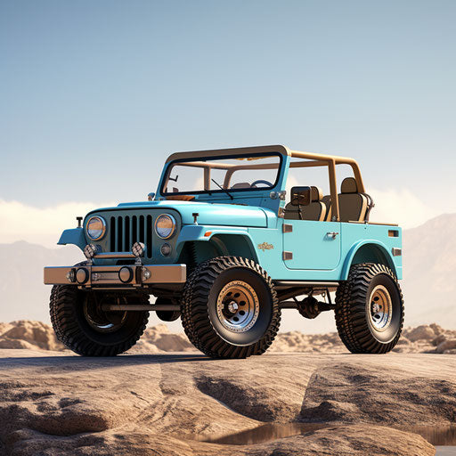 Classic Jeep Wrangler Seafoam Blue.