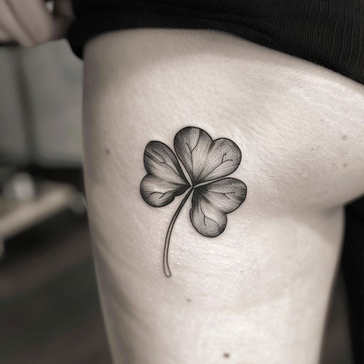 Modern flat tattoo of a 4 leaf clover