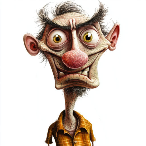 Humorous caricature of a hungry caricature clipart with human characteristics