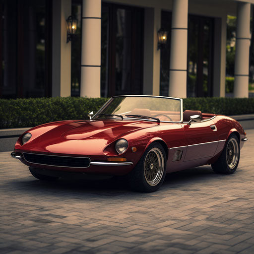 Classic convertible Ferrari Daytona with the top down