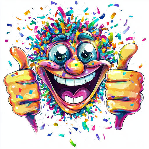 Dynamic Confetti Caricature Clipart for Visual Storytelling