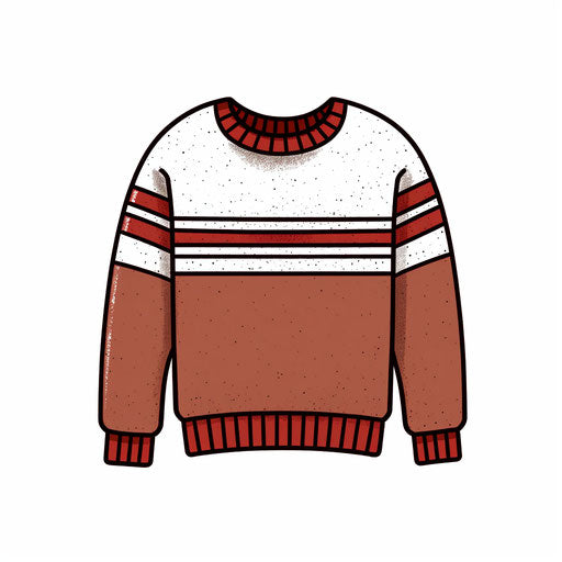 Minimalist sweater illustration on white background