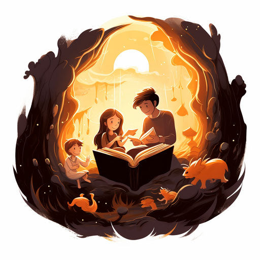 Chiaroscuro Art style illustration on white background