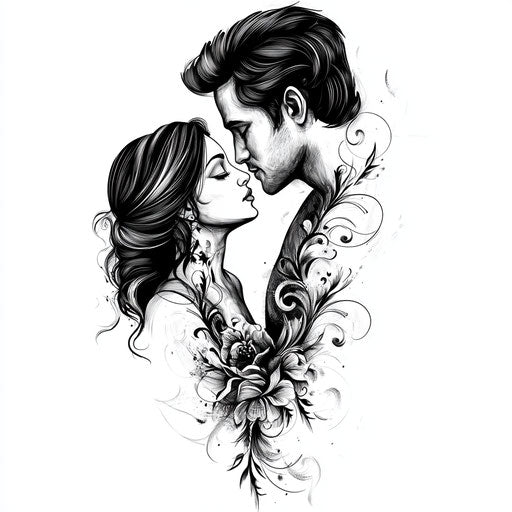 Mom and dad tattoo with delicate lace pattern