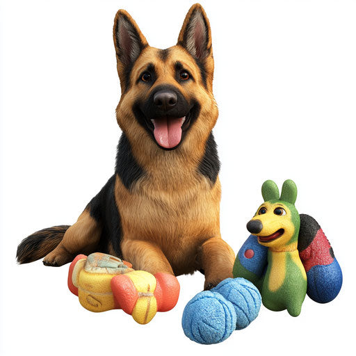 Realistic dog toys clipart, high resolution