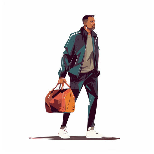 Minimalist style illustration of coach, on white background
