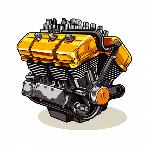 Minimalist style engine clipart on white background
