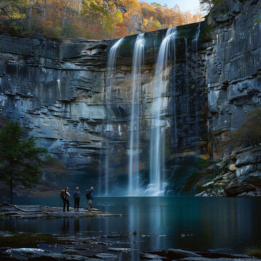 Noccalula Falls, Alabama, with adventurous hikers
