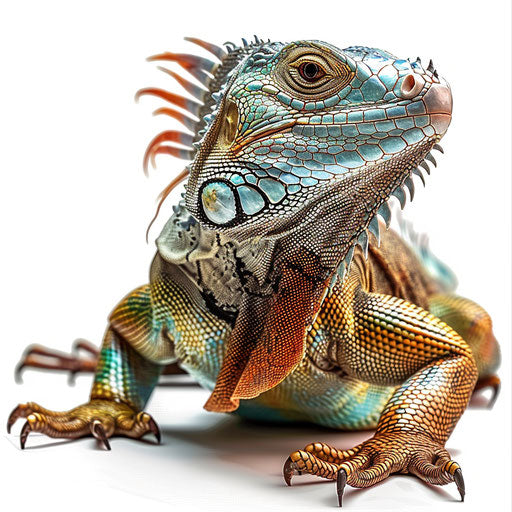 Photo realistic iguana clipart on flat white background