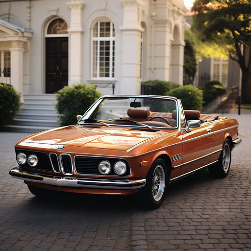 Classic BMW 7 series convertible with the top down