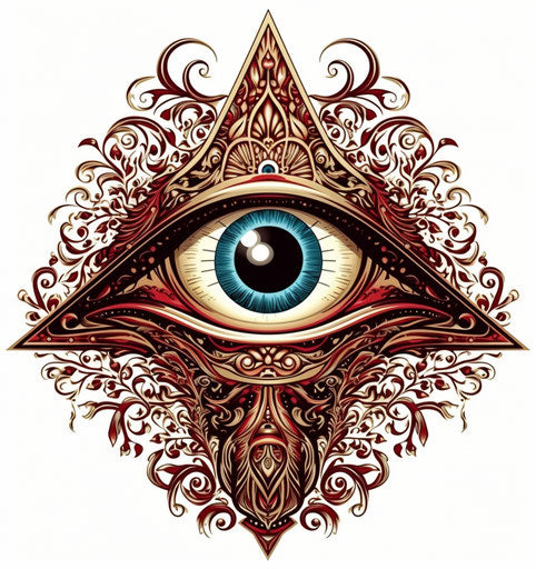All-seeing eye symbol, stock vector in ornate style