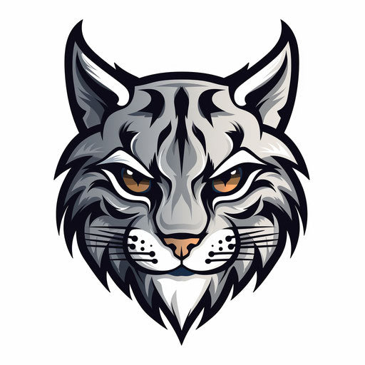 Wildcat illustration in minimalist style, on white background