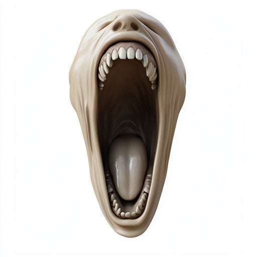3D scream on flat white background, isolated clipart