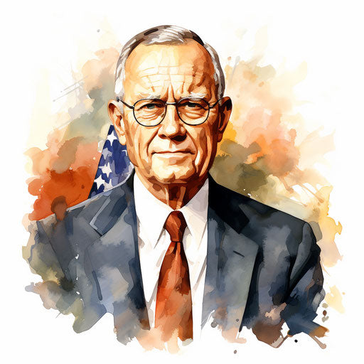 President clipart in the style of Oil painting on white background