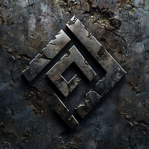 New industrial logo with metallic textures on a rugged background