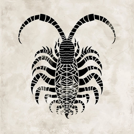 Bold black tribal centipede tattoo on white background