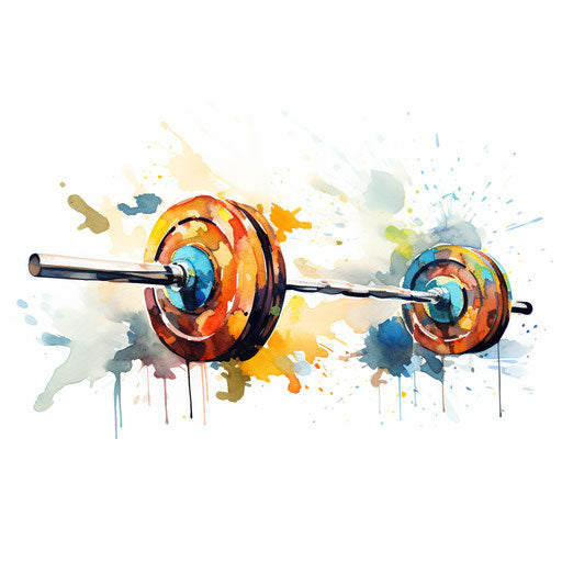 Barbell clipart in Impressionistic Art style