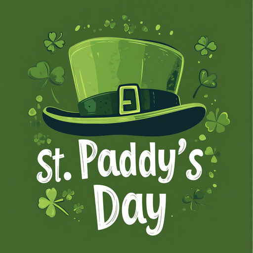 St. Patrick's Day vector logo 'Happy St. Paddy's Day' on green background