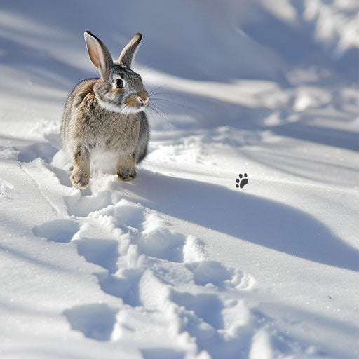 Paw prints in the fresh snow