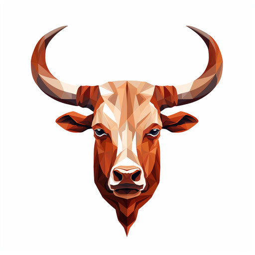 Minimalist longhorn clipart on white background