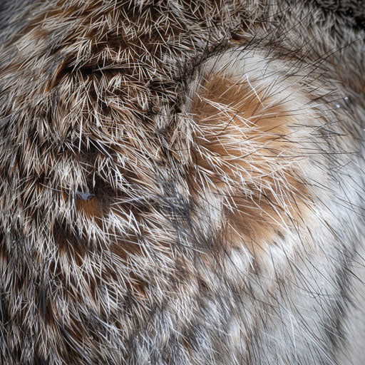 Unique patterns and textures of a rabbit's fur with morning dew