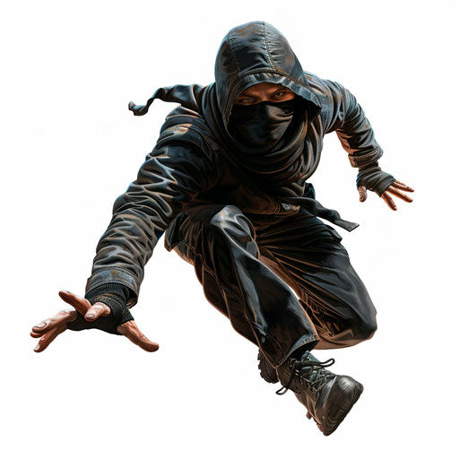 Realistic thief clipart on flat white background