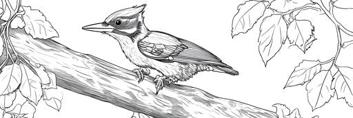 Very simple woodpecker coloring book page 3:1
