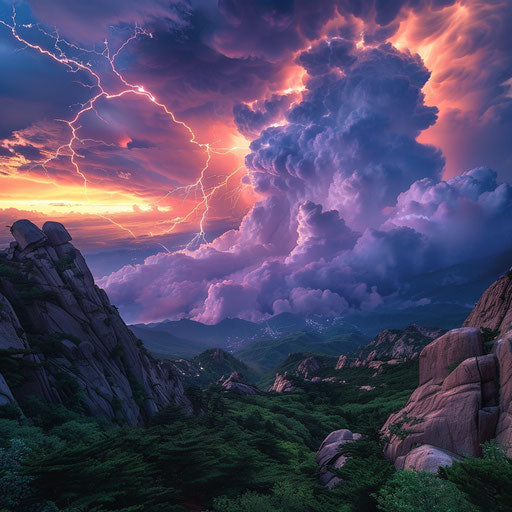 Raw power of nature: thunderstorm over Seoraksan