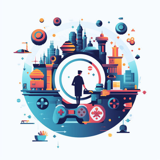 Minimalist-style game clipart on white background